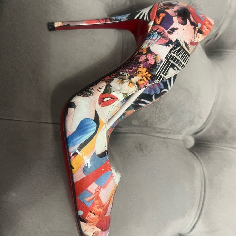 Christian Louboutin Pink and Red Heels - Picture 4 of 5